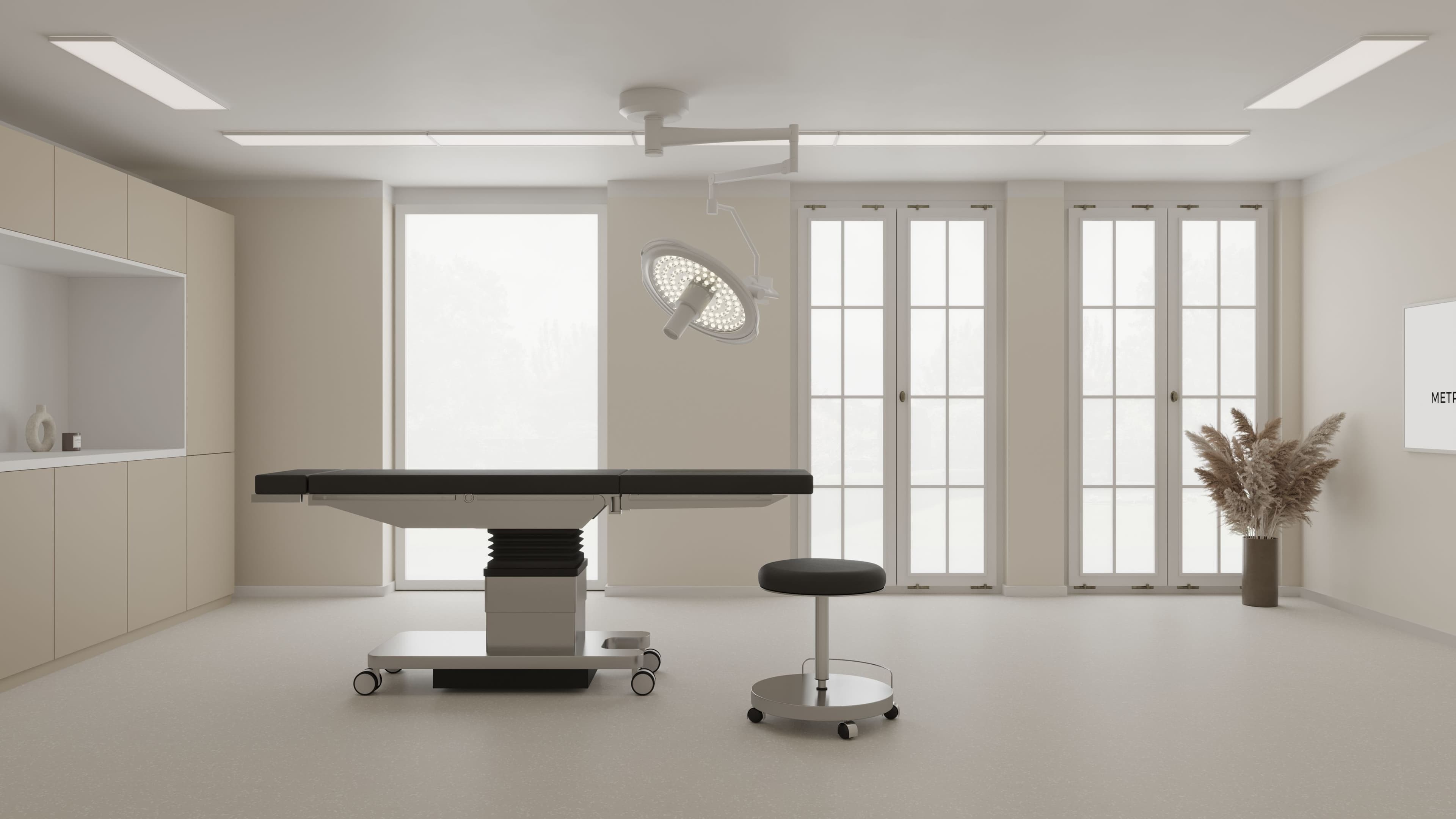 Moderner Operationssaal der Metropolitan Clinic Zürich, heller Raum mit OP-Tisch und Tageslicht